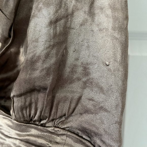 Nicole Miller | Ruched rose-gold metallic cocktail dress w/cap sleeves - Picture 8 of 16